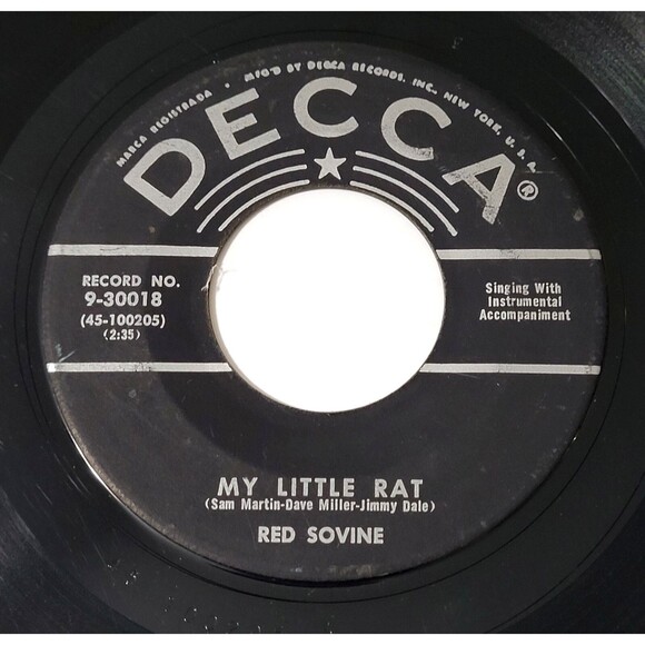 Red Sovine My Little Rat / Best Years Of Your Life 45 RPM Decca VG Country '56 - Picture 1 of 2